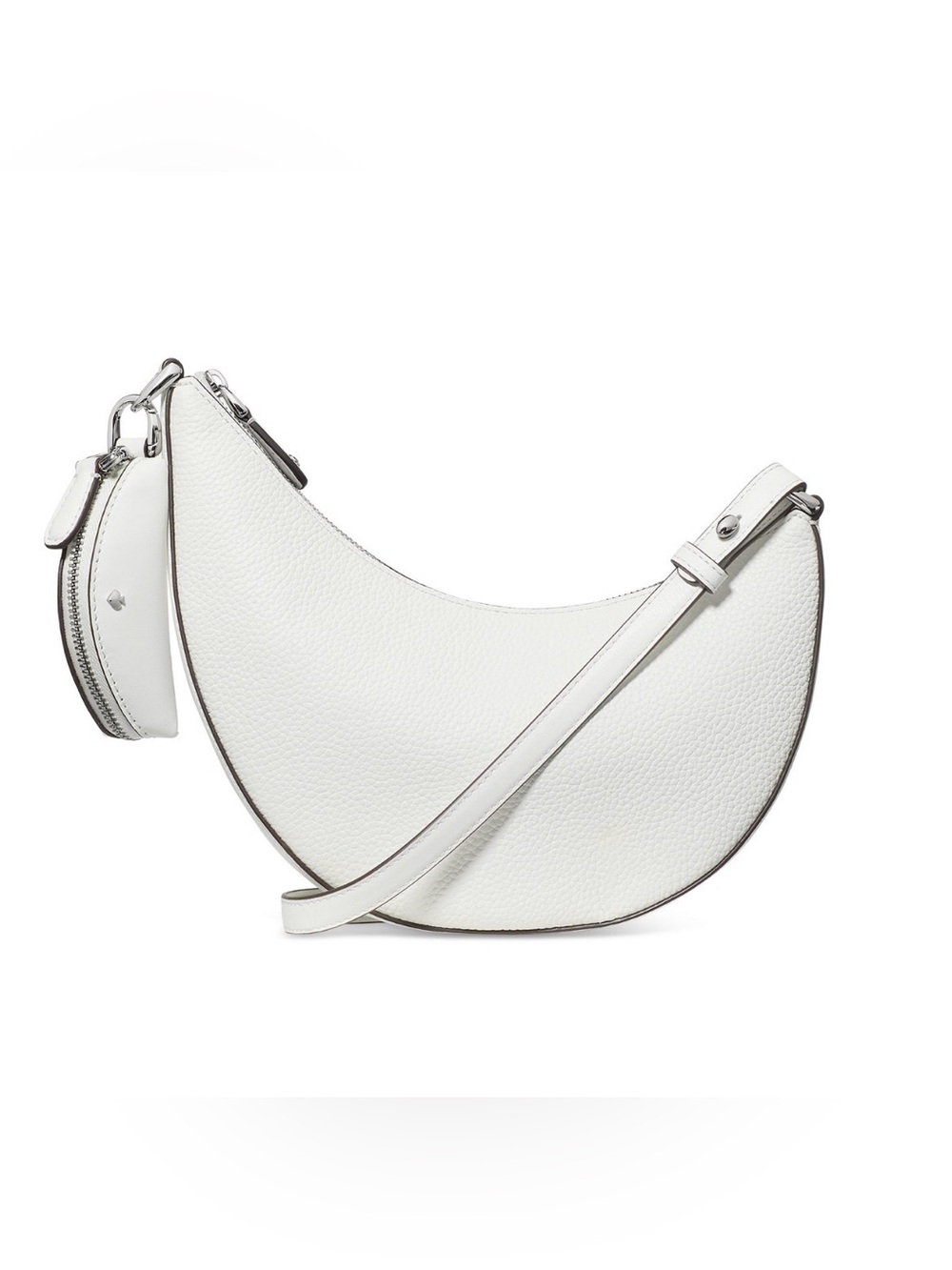 kate spade White Pebbled duo crossbody Crescent Shoulder Bag NWT